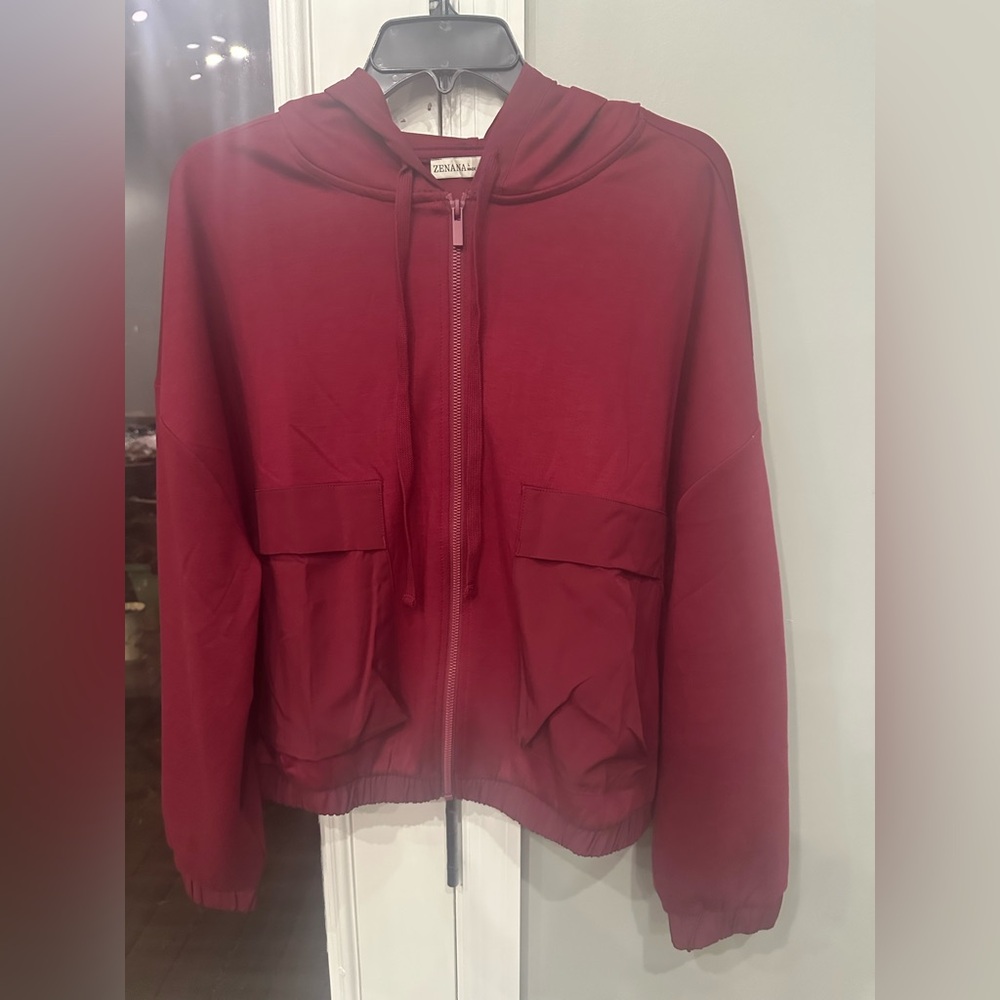 Zenana Utility Jacket Large Front Patch Pockets S… - image 7